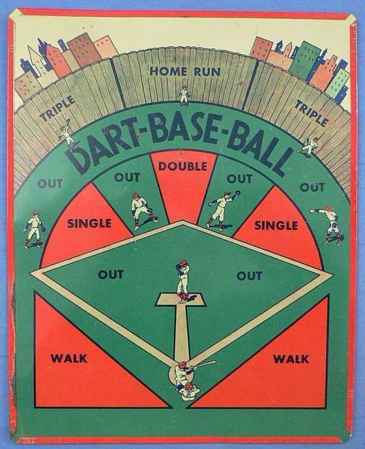 1930s Dart Baseball Game Board